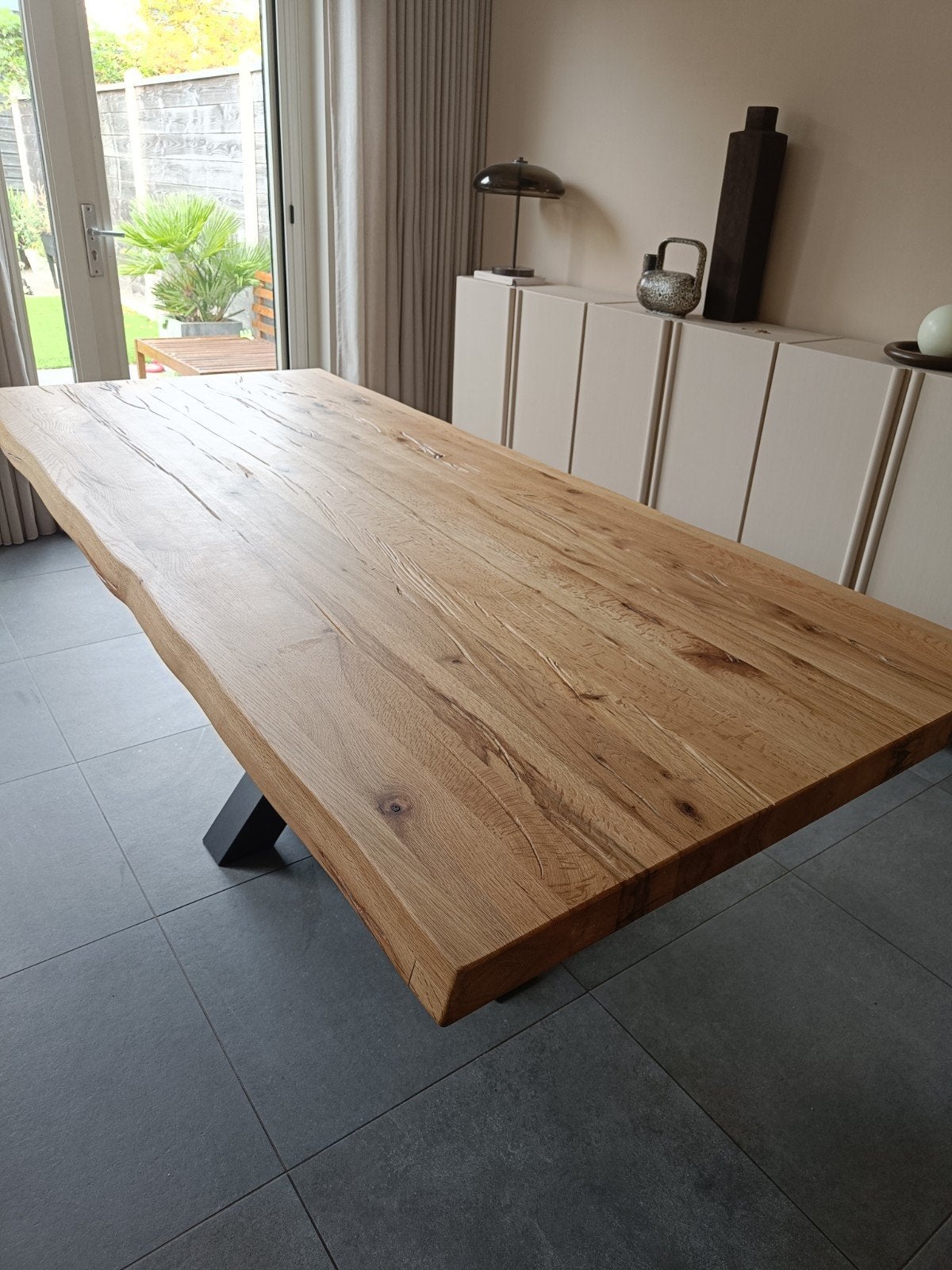 Foto 5 van Houten eettafel 220 x 100 eiken kleur