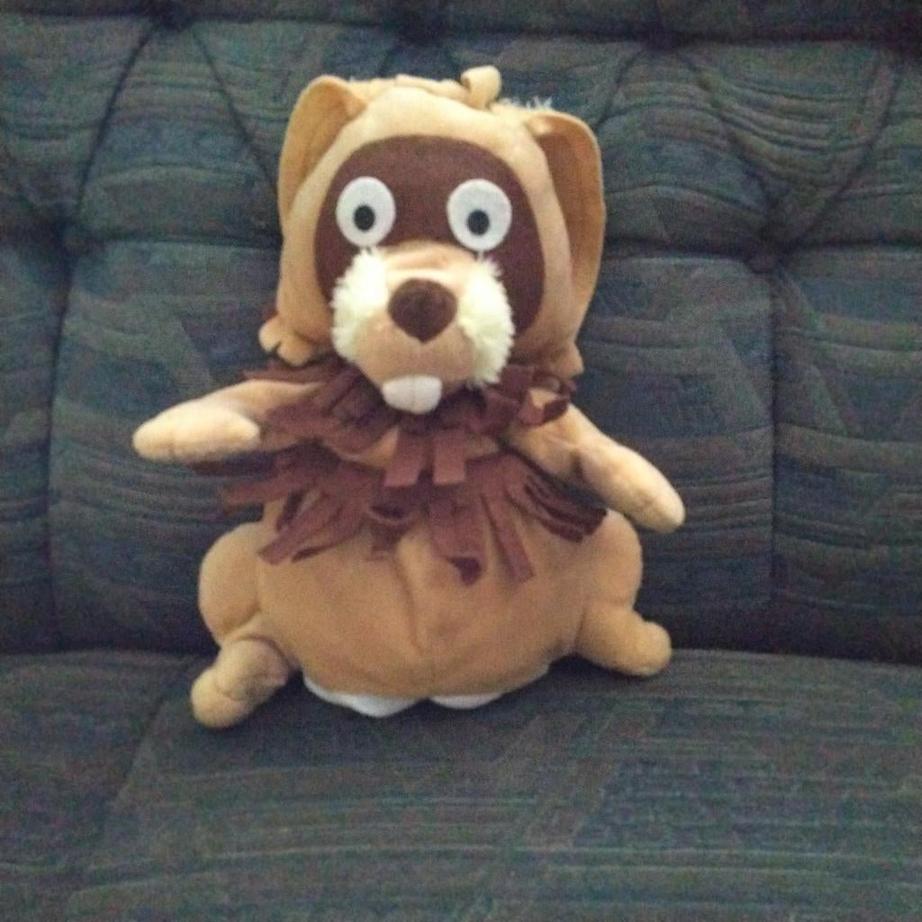 Zoef de Haas knuffel - fabeltjeskrant handpop, Gebruikt, Overige merken, Konijn, Ophalen of Verzenden
