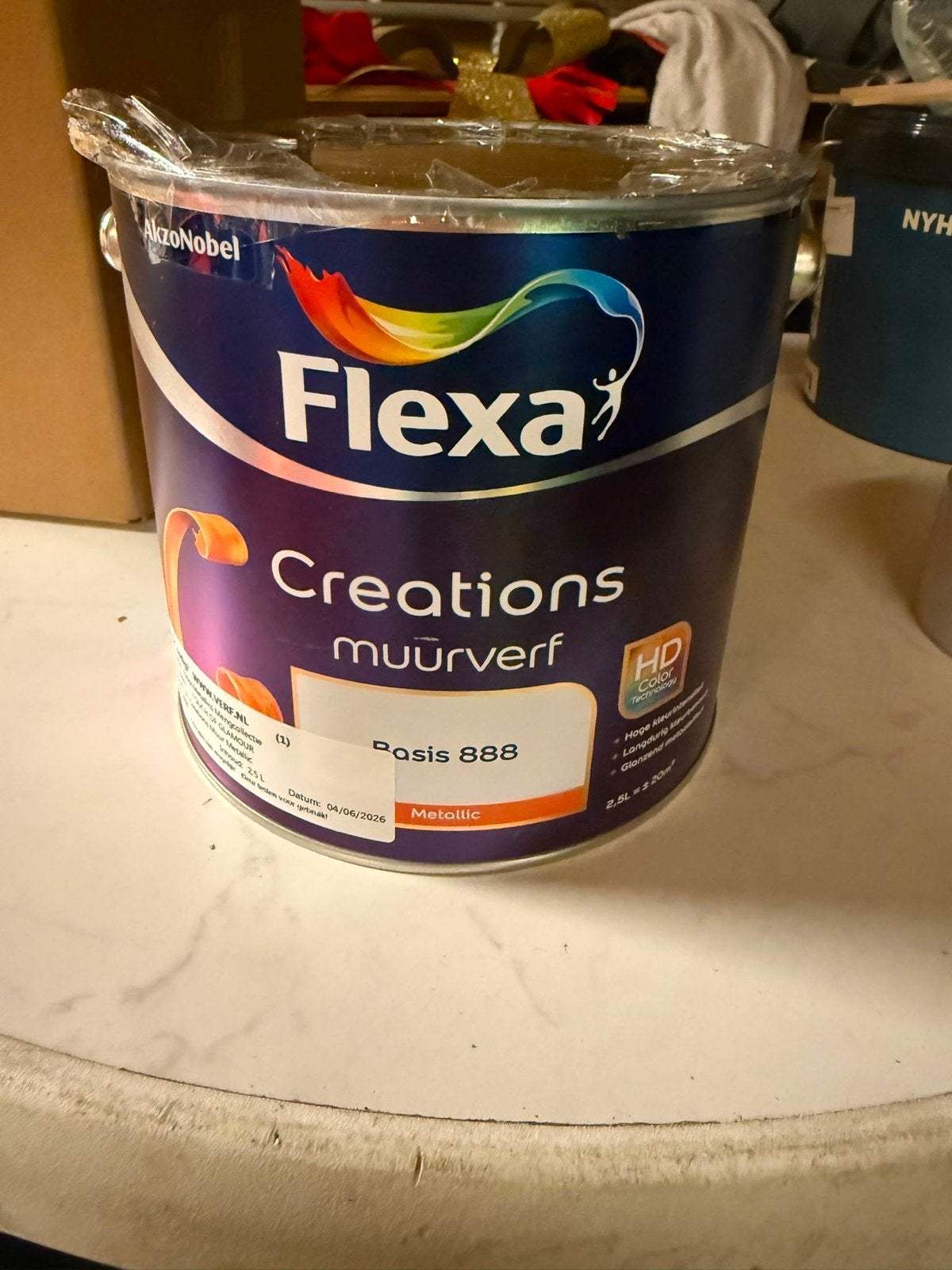 Flexa Creations Muurverf Metallic Basis 888 - 2.5L, Overige kleuren, Nieuw, Ophalen of Verzenden, Verf