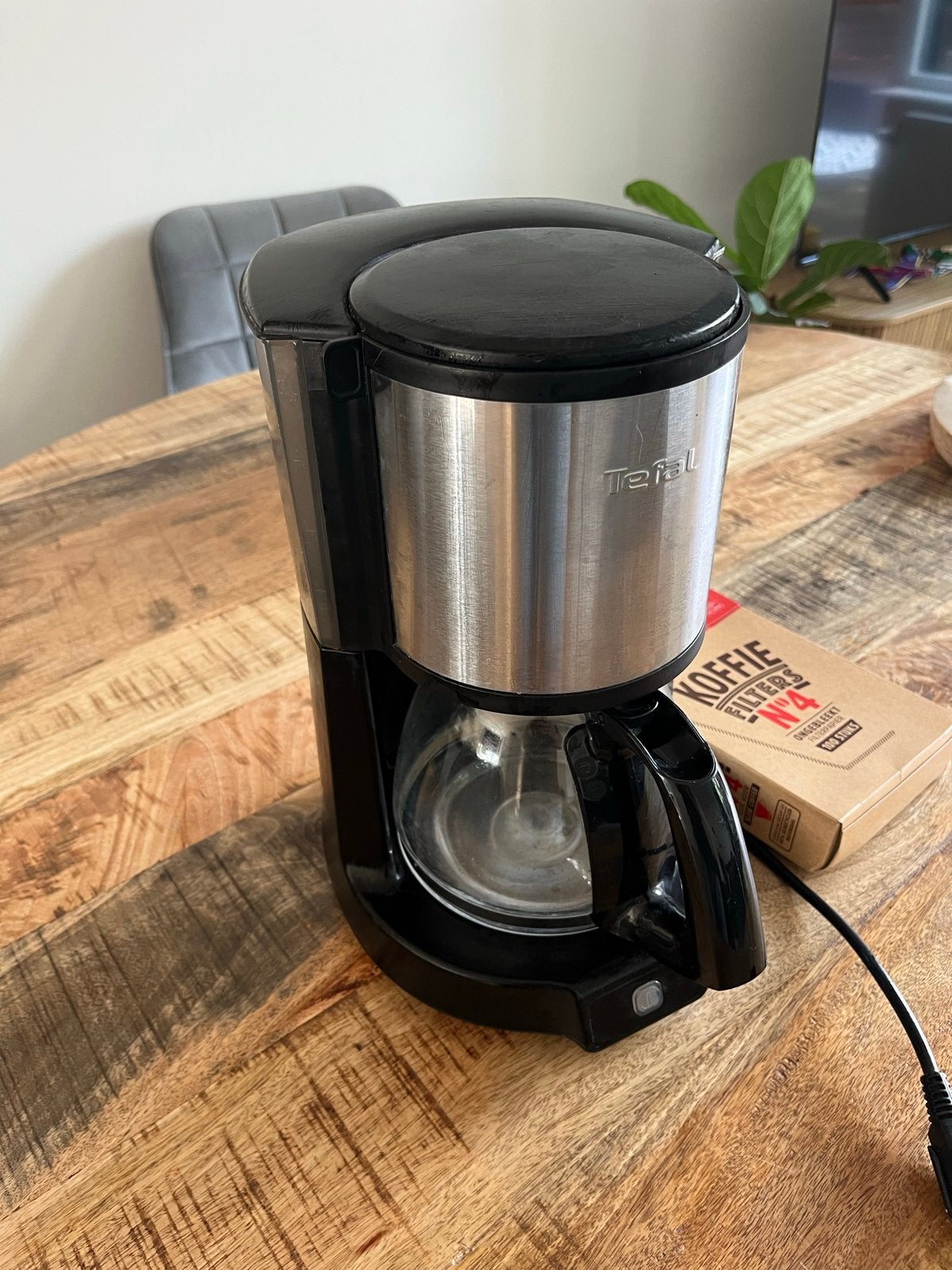 Tefal Koffiezetapparaat - Zwart/RVS, Witgoed en Apparatuur, Ophalen, Gebruikt, Koffiemachine, Gemalen koffie