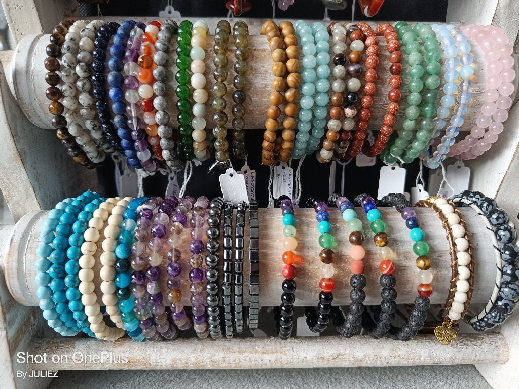 Echte natuurstenen armbandjes 6 mm Juliez handmade, Ophalen of Verzenden, Nieuw, Overige kleuren, Overige materialen