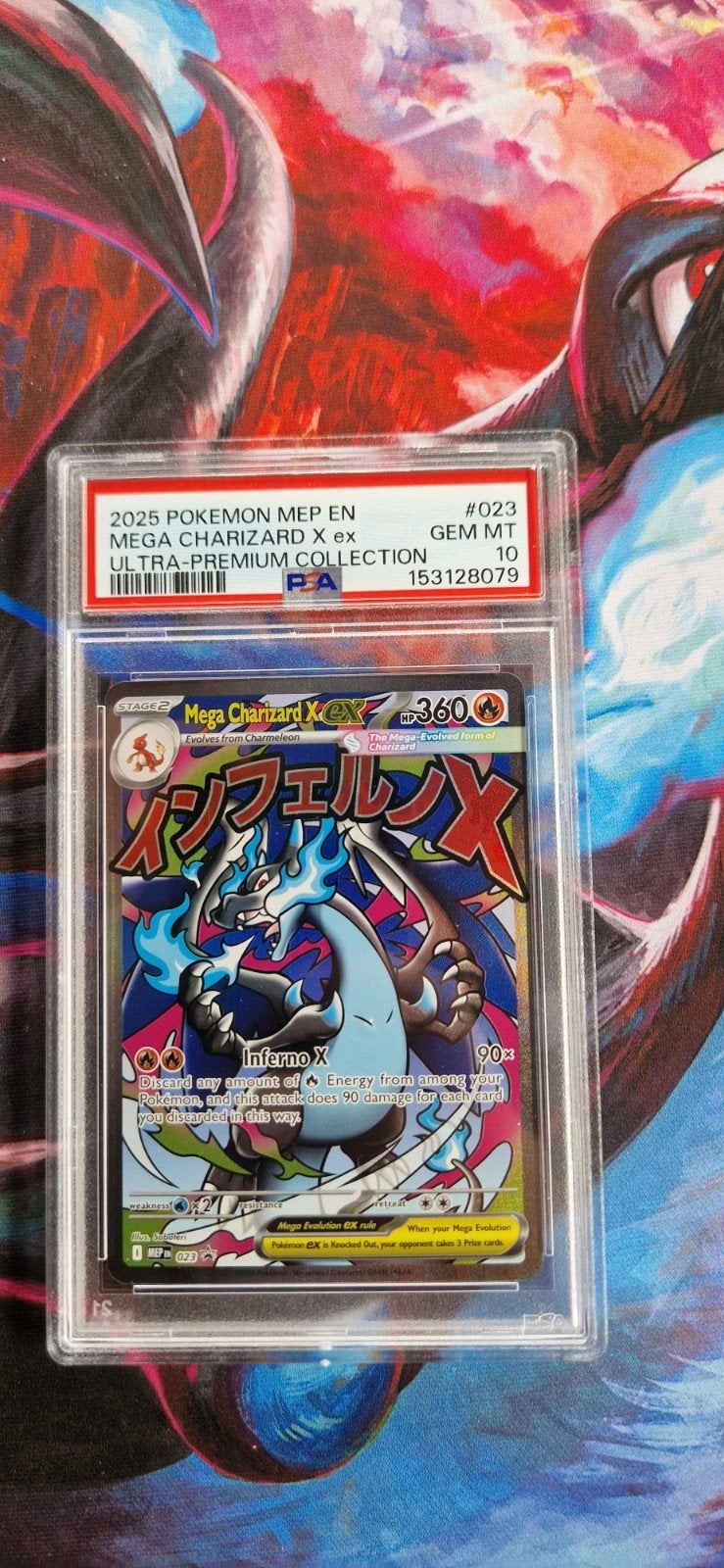 PSA 10 Mega Charizard X EX #023 Pokemon Kaart, Ophalen of Verzenden, Nieuw, Losse kaart