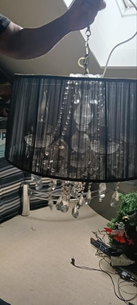 Hanglamp met kristal steentjes, Huis en Inrichting, Lampen | Kroonluchters, Ophalen of Verzenden, Gebruikt