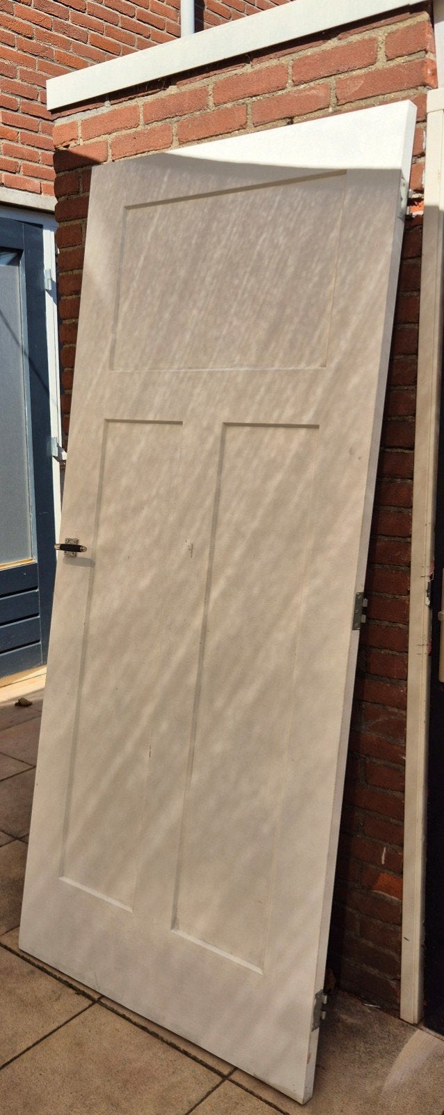 Stompe houten binnendeur linksdraaiend 88x201,5cm met beslag, Ophalen, Gebruikt, 80 tot 100 cm, Binnendeur