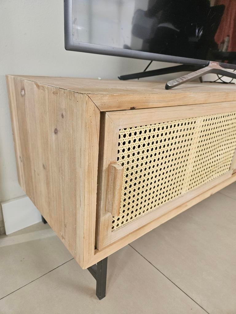 Stijlvol rotan tv-meubel - Scandinavisch design, Ophalen, Overige materialen, 100 tot 150 cm, Minder dan 100 cm