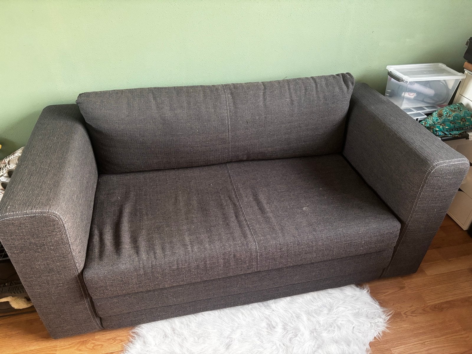 IKEA ASKEBY slaapbank - Donkergrijs, 2-zits, Ophalen, Gebruikt, Tweepersoons, Grijs