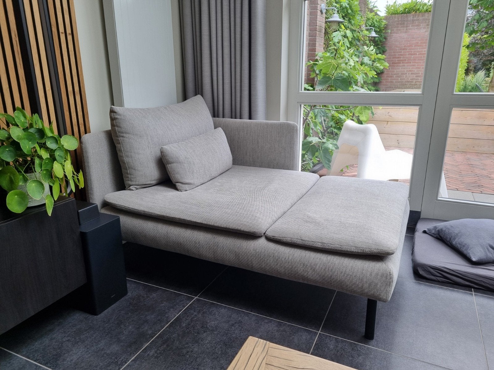 IKEA SÖDERHAMN Chaise longue Viarp beige/bruin, Ophalen, Eenpersoons, Modern, Scandinavisch, Zo goed als nieuw