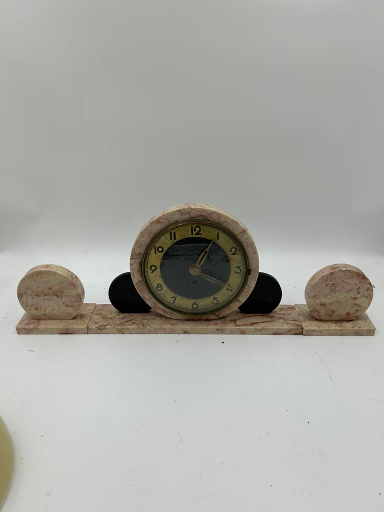 Art Deco Klokkenset – Marmer & Natuursteen – 30s, Ophalen of Verzenden