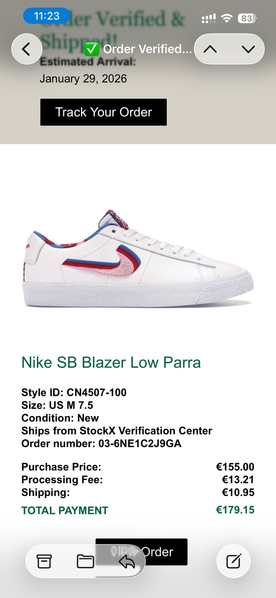 Nike SB Blazer Low Parra - Zo goed als nieuw, Ophalen, Zo goed als nieuw, Wit, Sneakers of Gympen