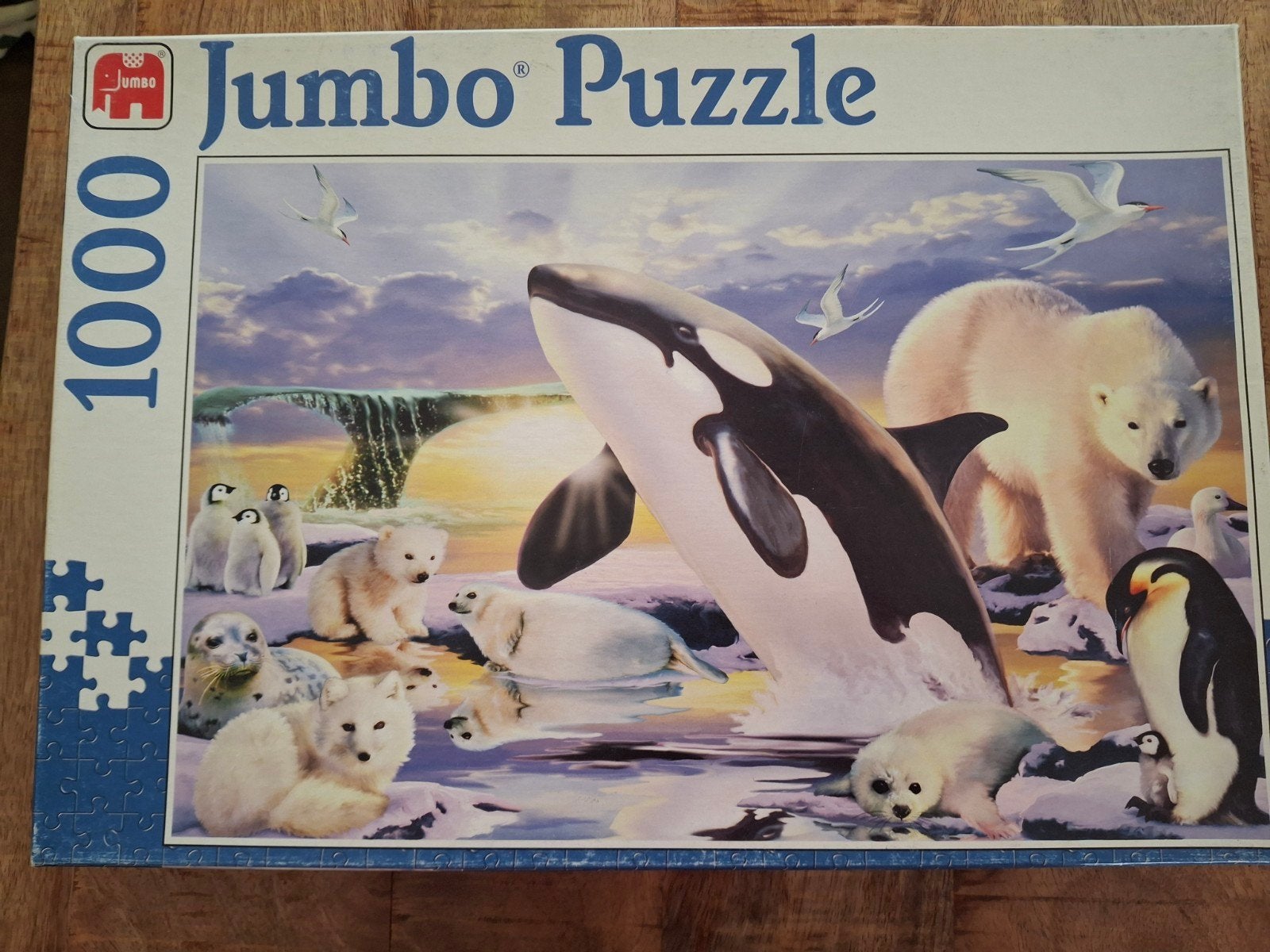 Jumbo legpuzzel 1000 stukjes: Orka, ijsberen en zeehonden, Ophalen of Verzenden, 500 t/m 1500 stukjes, Gebruikt, Legpuzzel