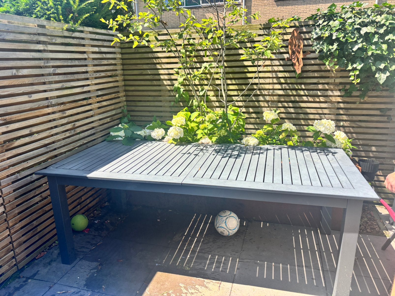 Tuintafel uitschuifbaar, Tuin en Terras, Tuintafels, Ophalen, Gebruikt, Rechthoekig, Rvs