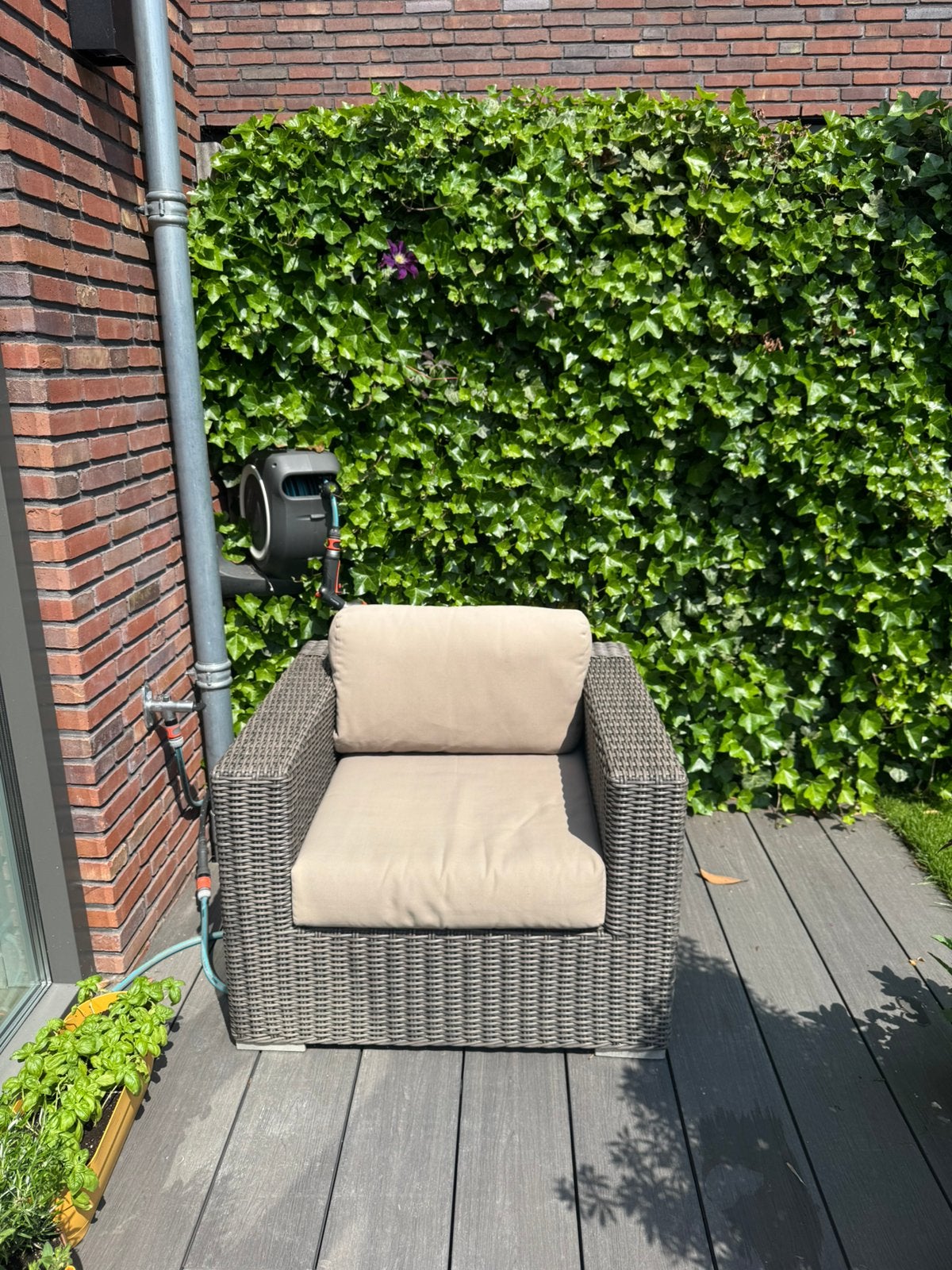 Lounge chair, Tuin en Terras, Tuinsets en Loungesets, Gebruikt, Wicker, Stoel, Ophalen