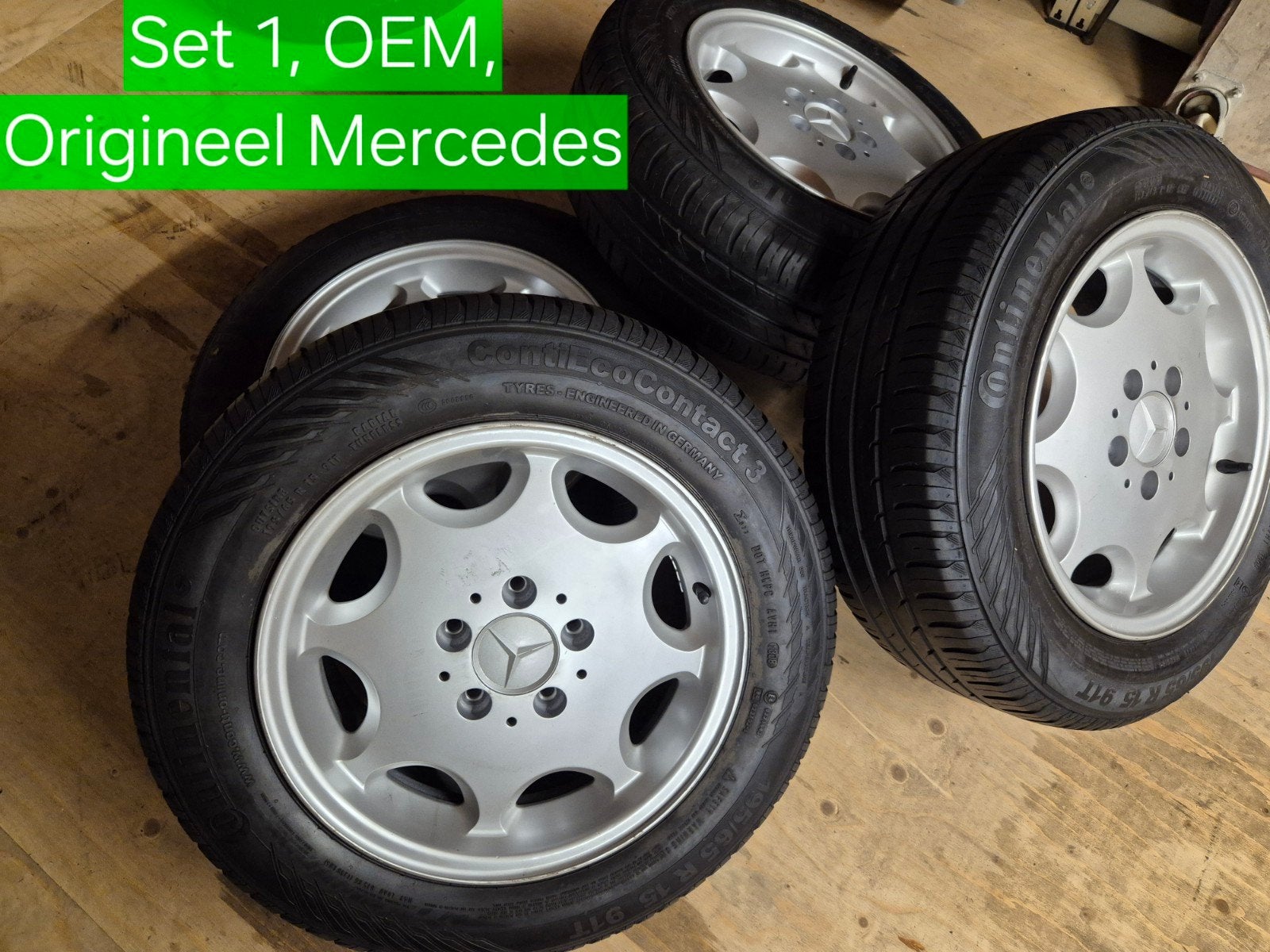 4 sets Mercedes W124 Velgen + 3 sets wieldoppen (2x chrome), Ophalen, Gebruikt