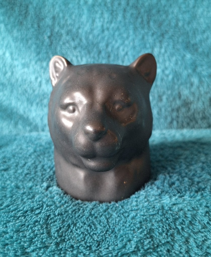 Kopje zwarte panter. 6,5 cm x 6,5 cm, Ophalen of Verzenden, Zo goed als nieuw, Dier