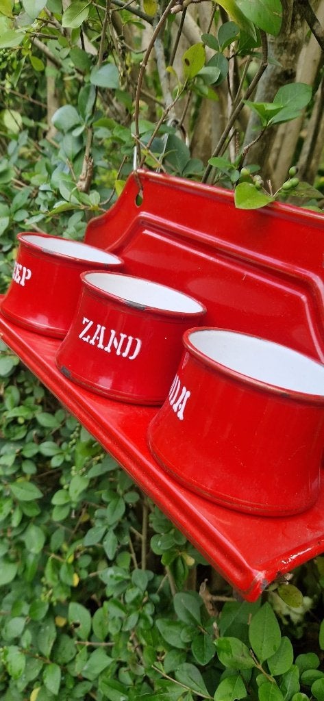 Nostalgische vintage emaille zand, zeep&soda rekje(brocante), Antiek en Kunst, Ophalen of Verzenden