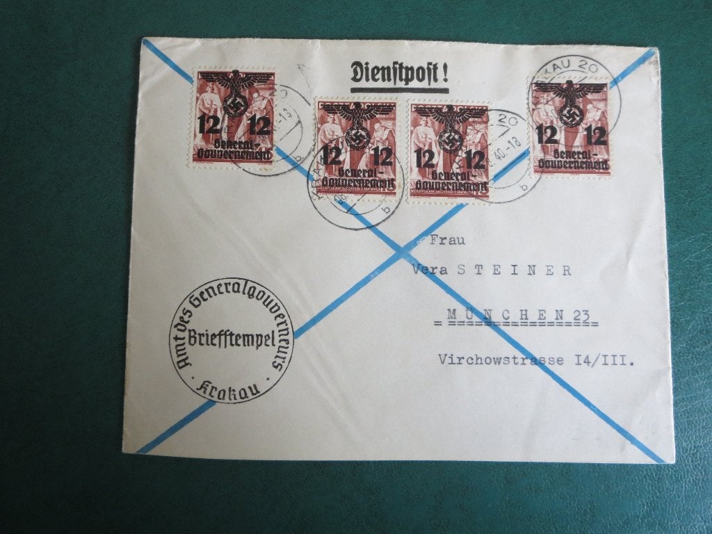 Duitse Rijk  Bezet Polen  Briefenvelop, Postzegels en Munten, Ophalen of Verzenden, Duitse Keizerrijk, Gestempeld