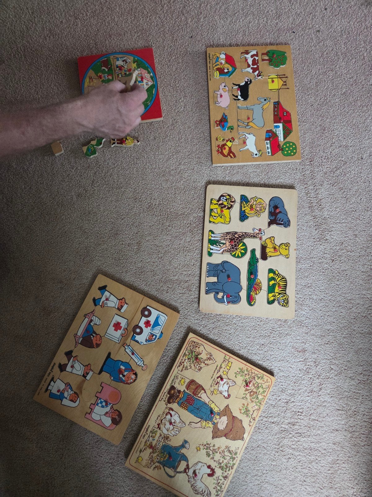 Originele houten puzzels en spellen, 2 tot 4 jaar, Gebruikt, Ophalen of Verzenden, Van hout