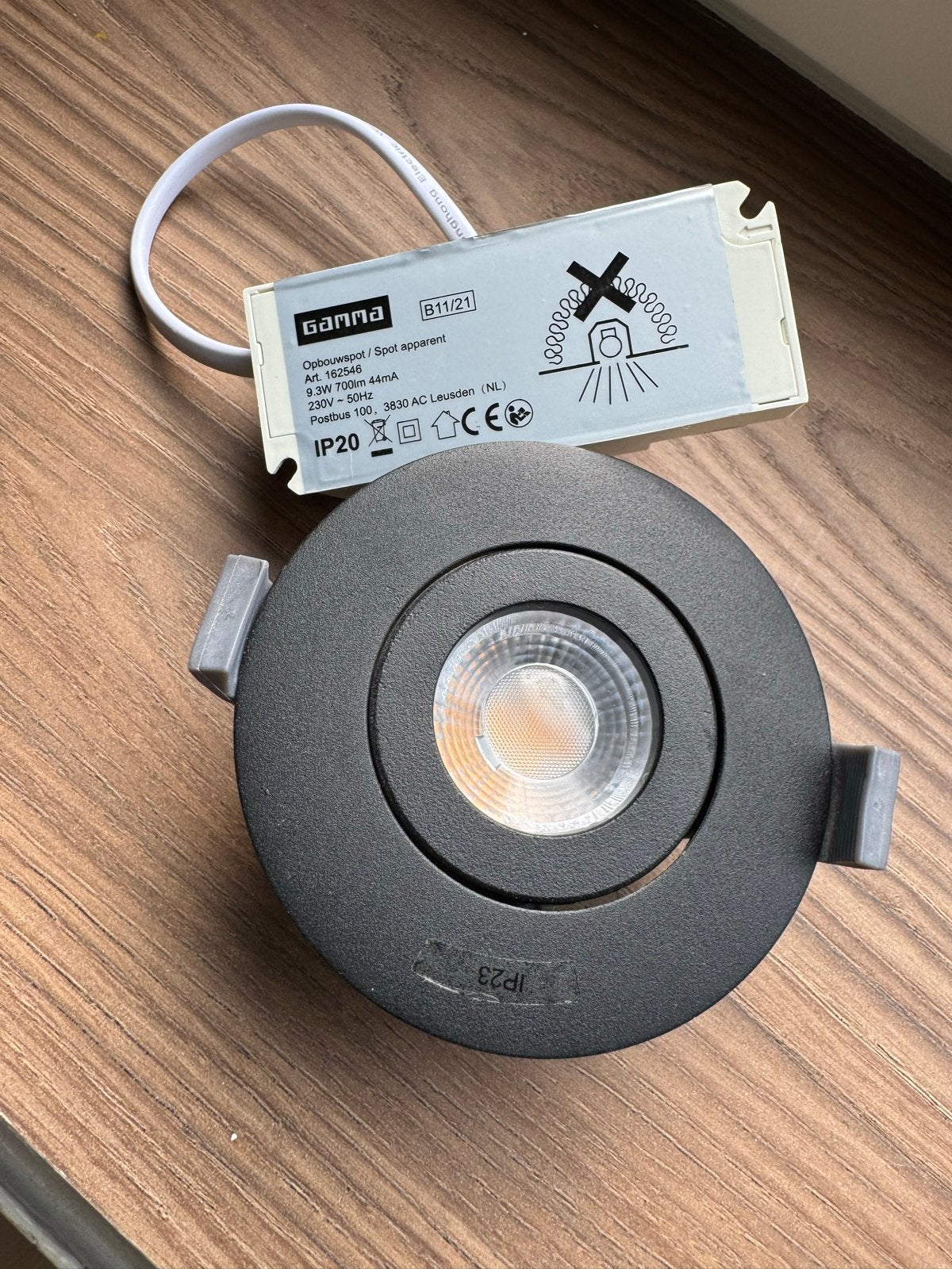Gamma Inbouwspot Zwart LED Dimbare Spot 2700K, Ophalen, Dimbaar, Overige merken, Nieuw