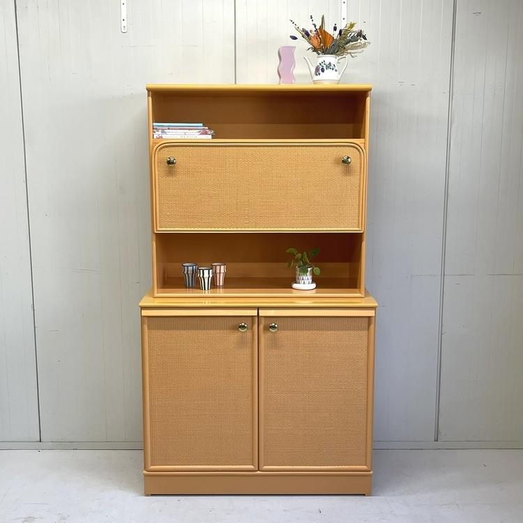 Peach vintage buffetkast klepkast barkast webbing wandkast, Ophalen, Gebruikt, Overige materialen, Met deur(en)