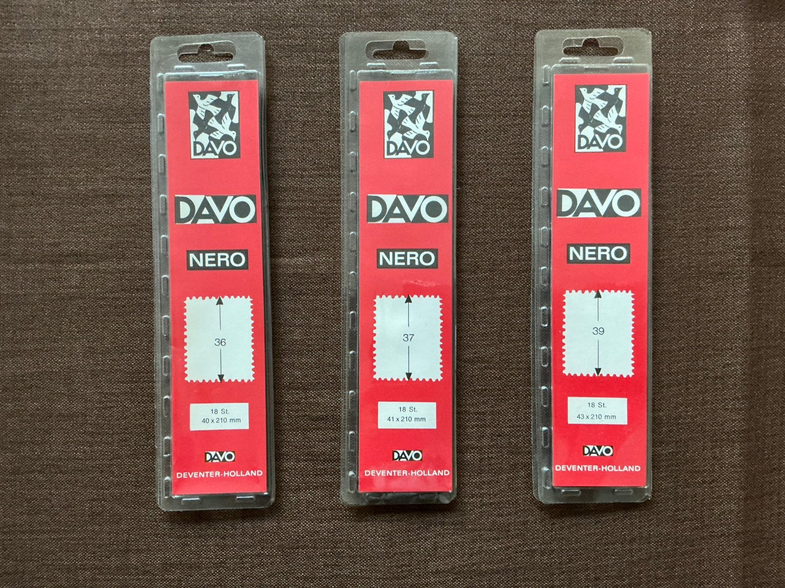 Davo Nero klemstroken - set van 3 pakjes 36,37,39, Postzegels en Munten, Ophalen of Verzenden