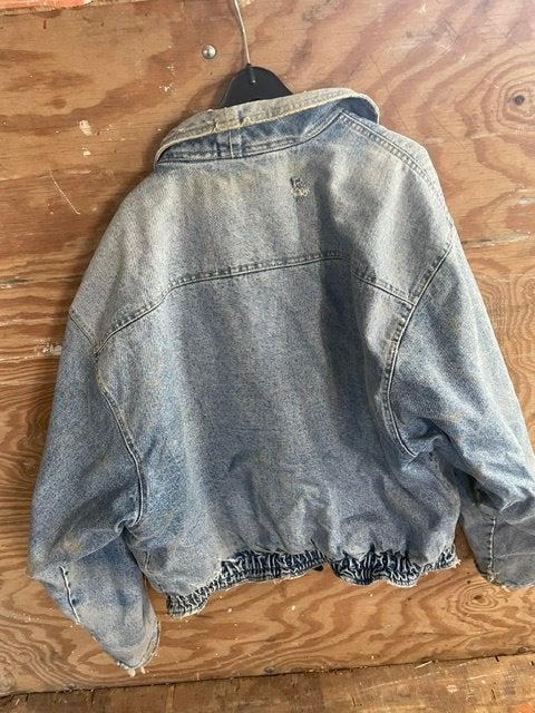 vintage jas gevoerd, Maat 52/54 (L), Onbekend, Blauw, Ophalen of Verzenden