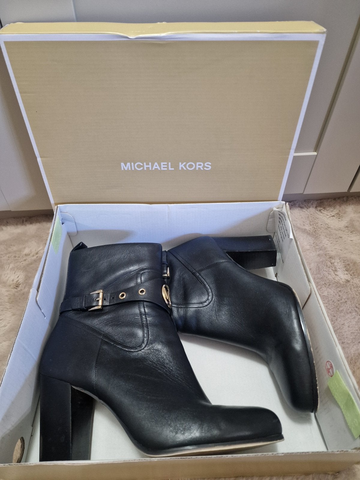 Michael Kors dames leren laarzen 41, Verzenden, Zo goed als nieuw, Zwart, Hoge laarzen