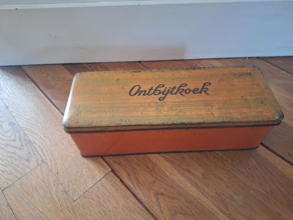 Vintage blik ontbijtkoek, Ophalen of Verzenden