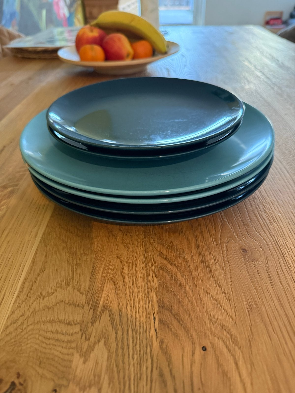 Borden set - 6 stuks in blauw en turquoise, Ophalen, Gebruikt, Keramiek, IKEA