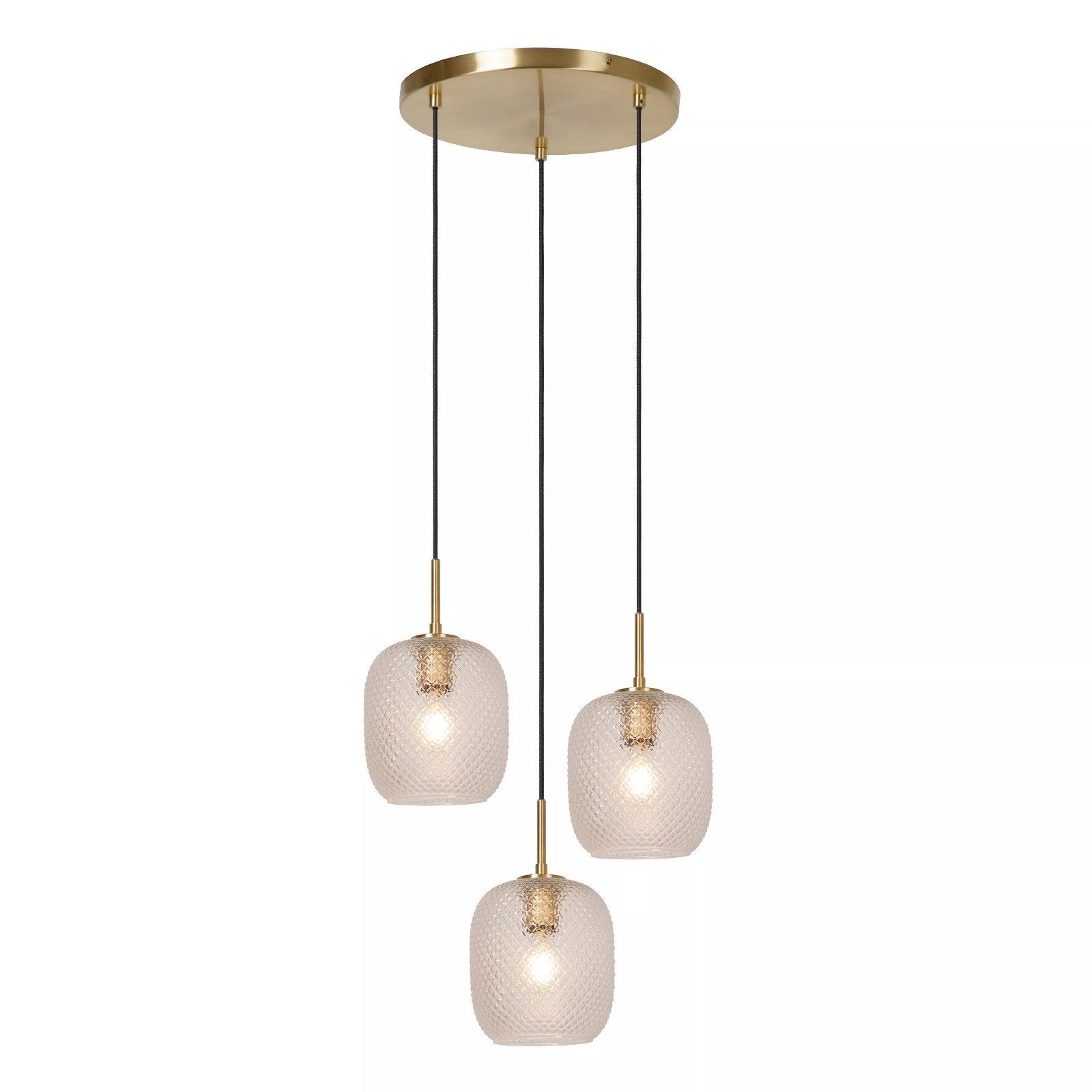 Lucide ALICENT Hanglamp - 3xE27 - Mat Goud / Messing