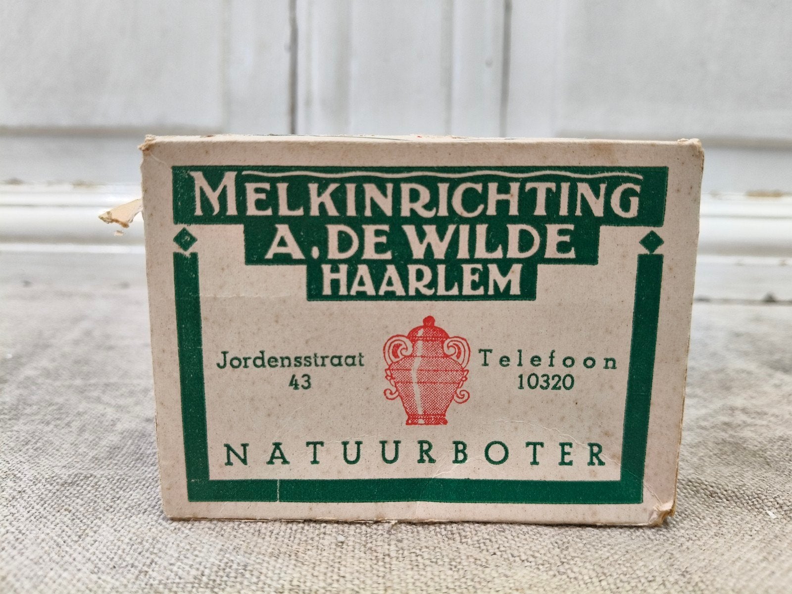 oud doosje natuurboter A. de Wilde Haarlem, Verzamelen, Ophalen of Verzenden, Gebruikt, Verpakking