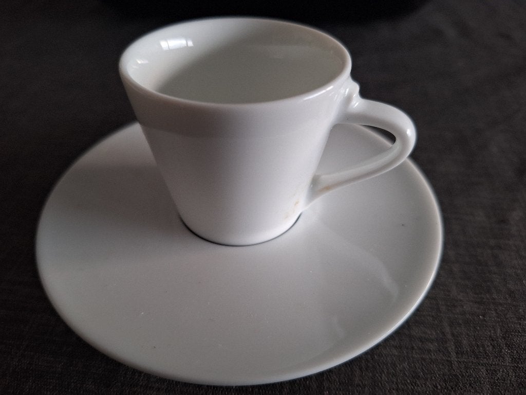 NESPRESSO Andrée Putman kopjes, zwarte strip,, klein, Overige merken, Ophalen of Verzenden, Zo goed als nieuw, Overige stijlen