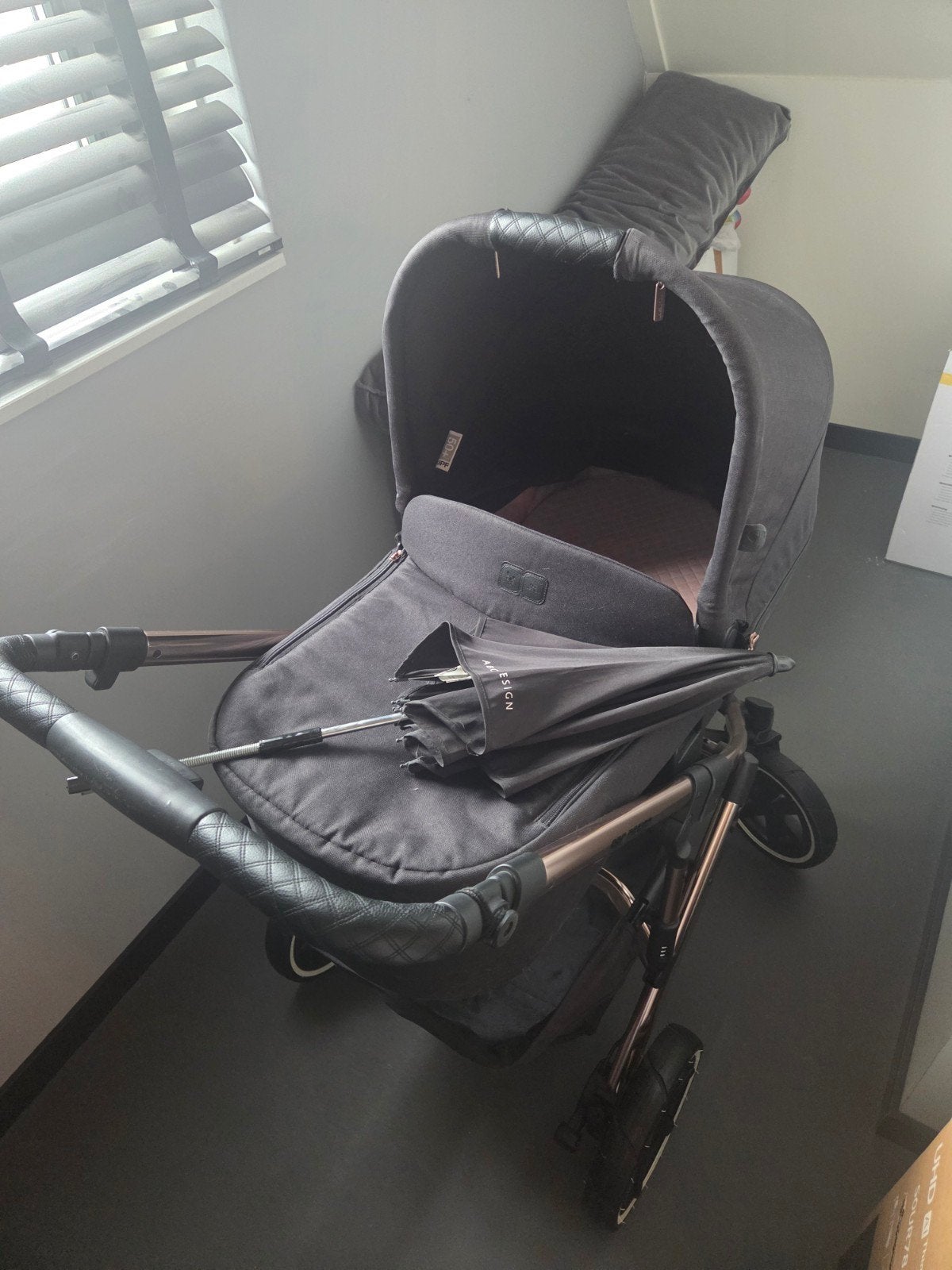 ABC Design Kinderwagen - Zo goed als nieuw, Roségoud Frame, Kinderen en Baby's, Ophalen, Combiwagen, Overige merken, Verstelbare duwstang