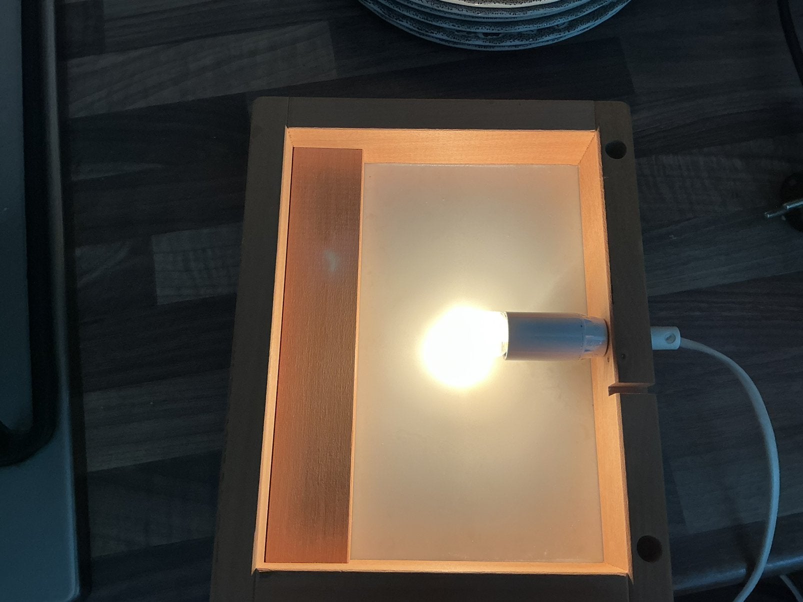 Retro houten dia lichtbak, Ophalen, Gebruikt