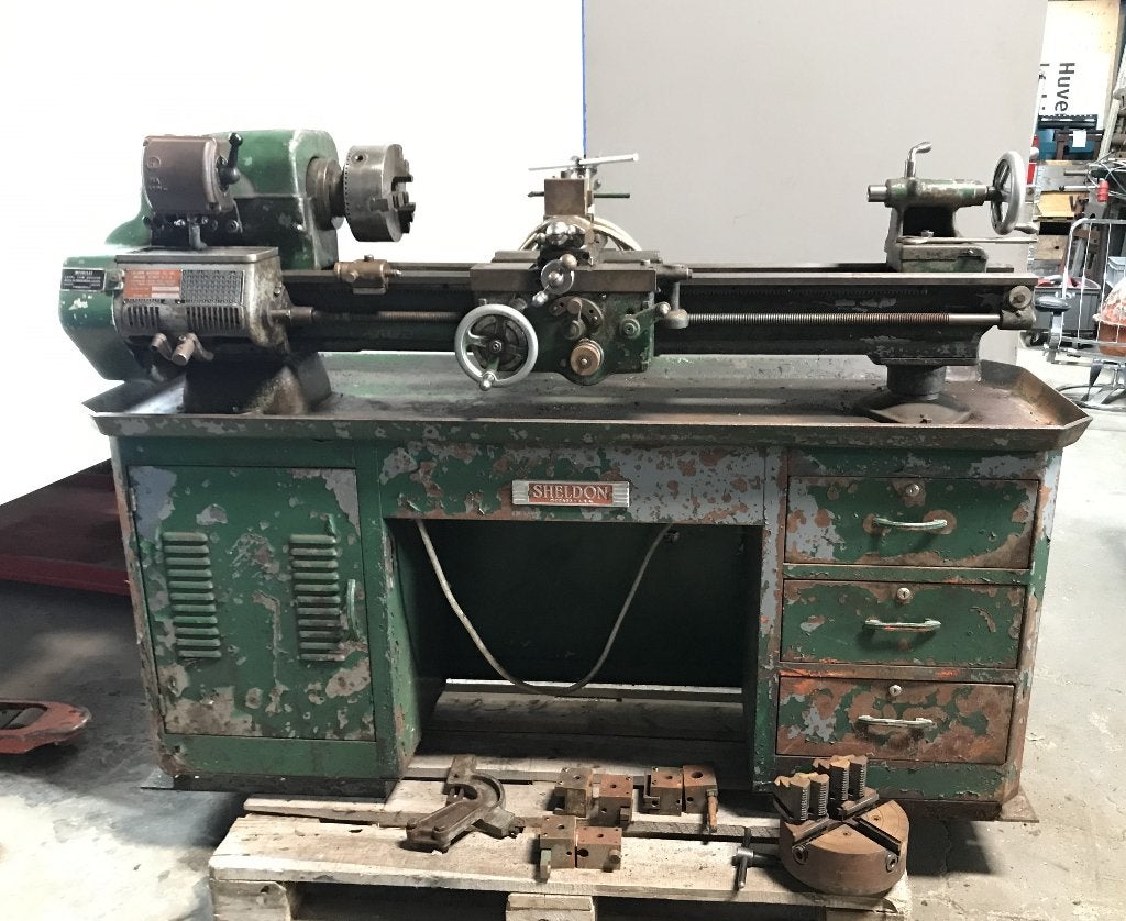 Metaaldraaibank, Sheldon Chicago USA, 400 volt, Ophalen, Gebruikt, Metaaldraaibank, 500 tot 1000 mm