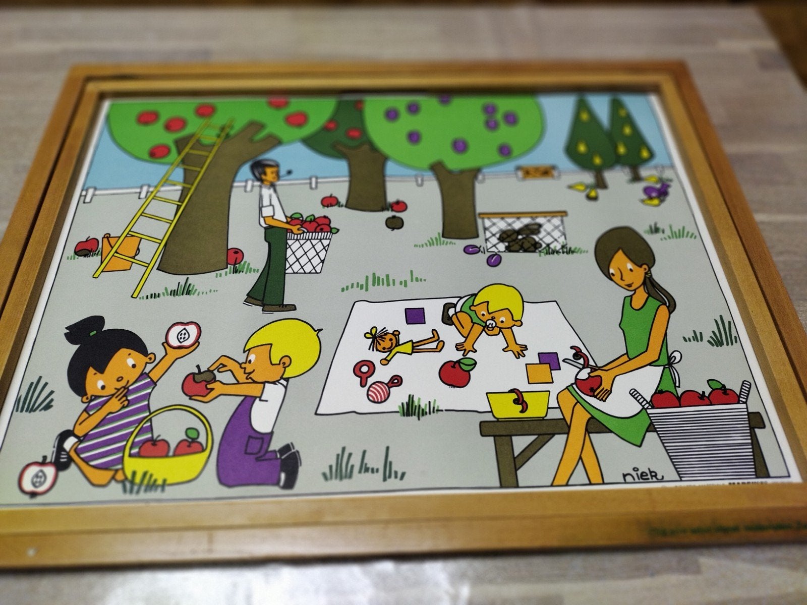 10 schoolplaten van illustrator Niek met wissellijst, Ophalen of Verzenden, Overige thema's