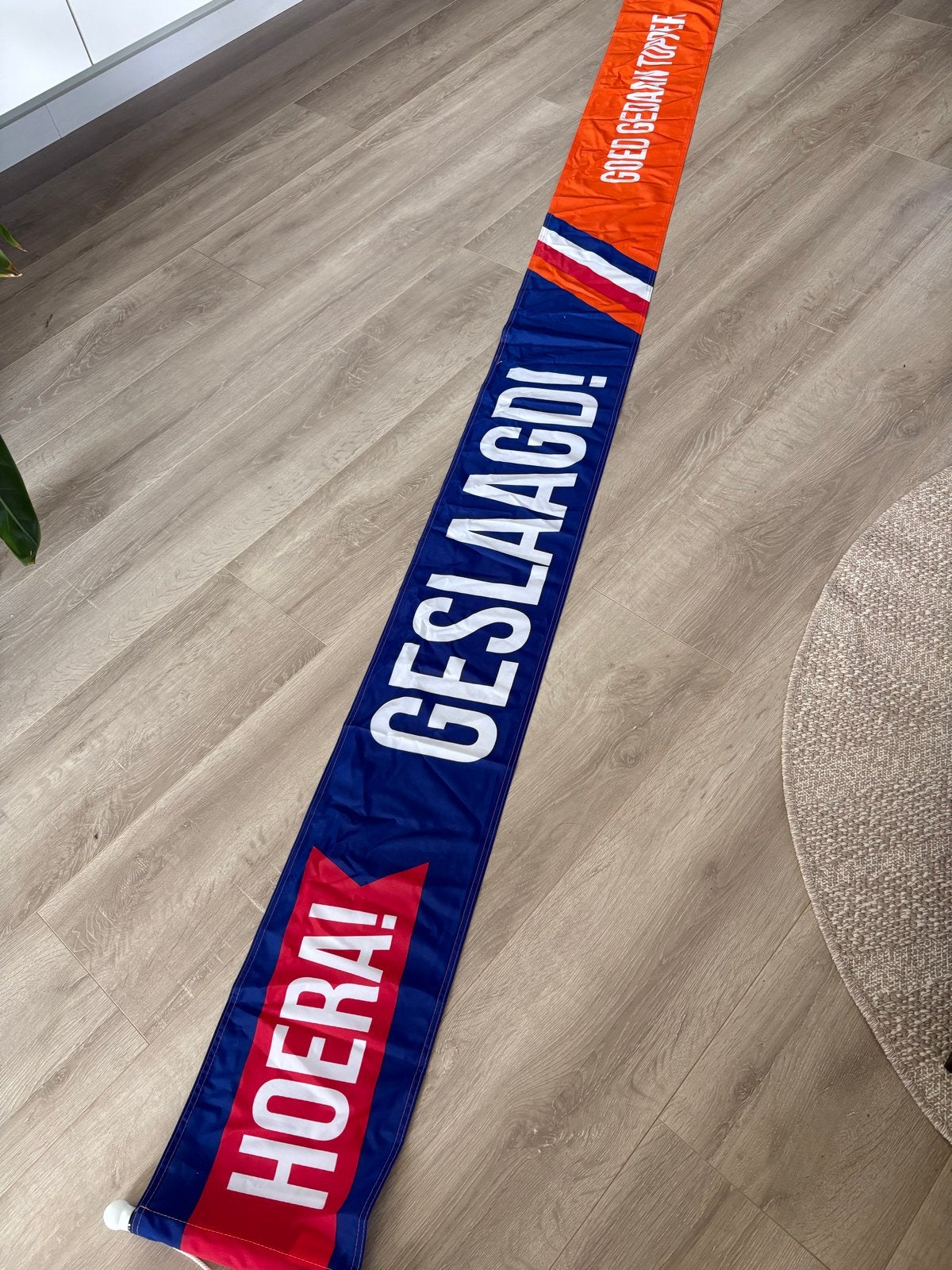 Hoera! Geslaagd! Goed gedaan topper! Wimpel, Ophalen of Verzenden, Zo goed als nieuw, Versiering, Overige