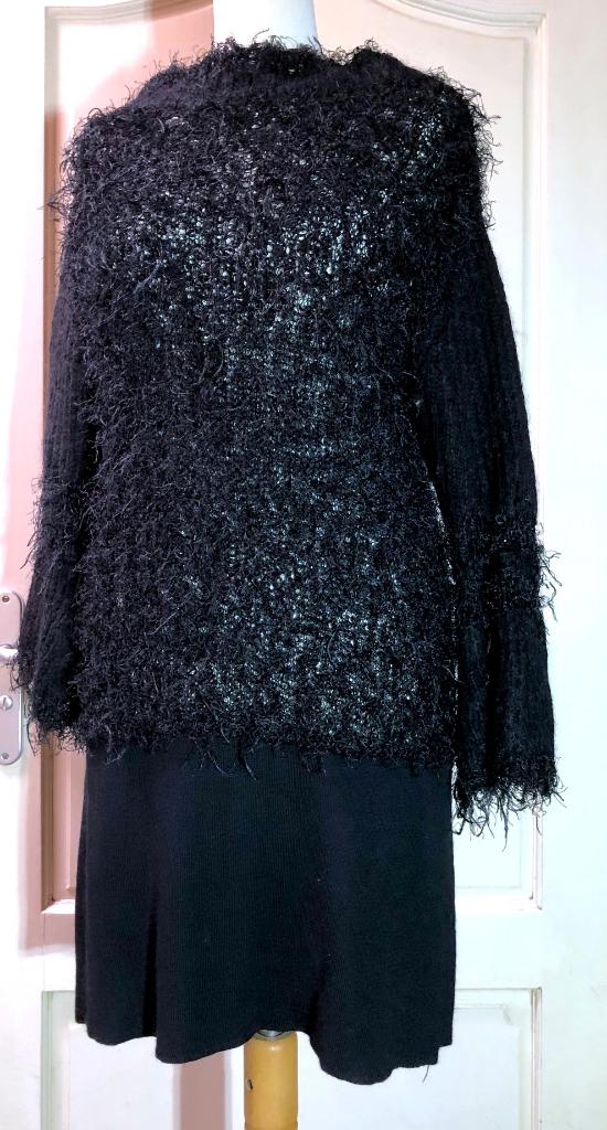 Didi aparte zwarte harige trui jurk mt m., Kleding | Dames, Maat 38/40 (M), Zwart, Didi, Ophalen of Verzenden