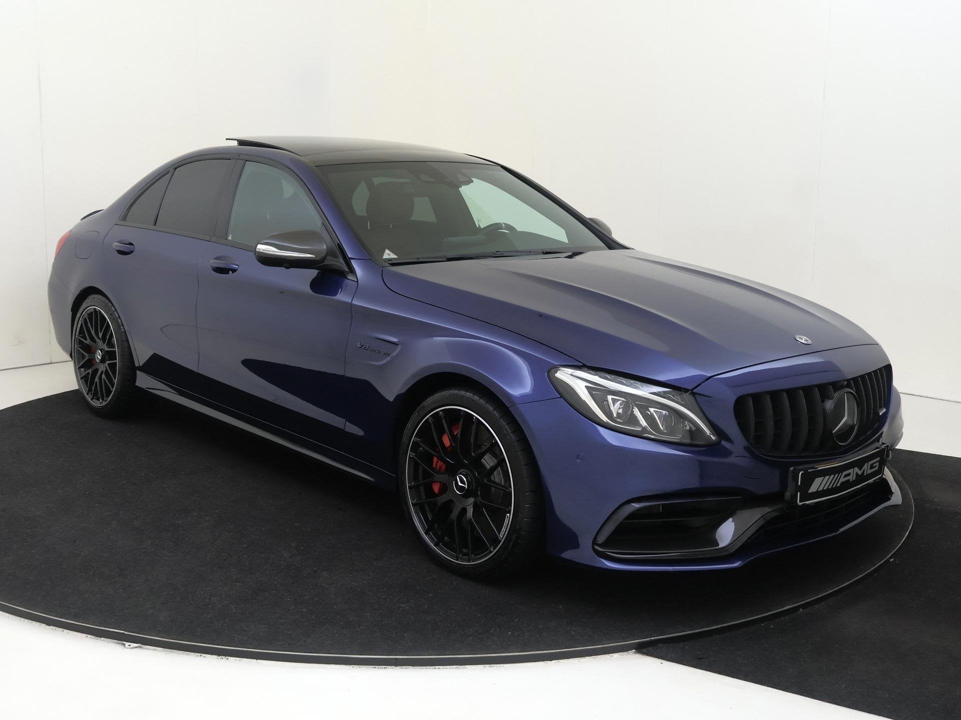 Mercedes-Benz C-klasse AMG 63 S Panoramadak / Memory Seats /, Automaat, Achterwielaandrijving, Gebruikt, Blauw