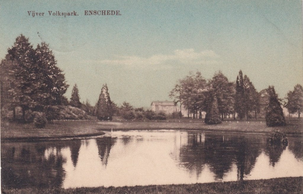 Enschede, Volkspark, 1916., Verzenden, Voor 1920, Gelopen, Overijssel