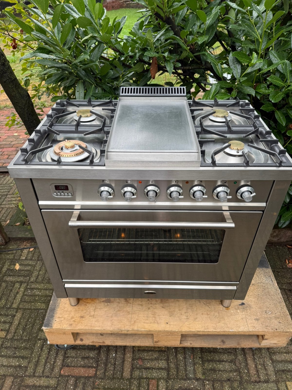 RVS boretti/ als nieuws/ fry top/ bezorging/ buitenkansje!!, 60 cm of meer, Ophalen of Verzenden, Zo goed als nieuw, Gas