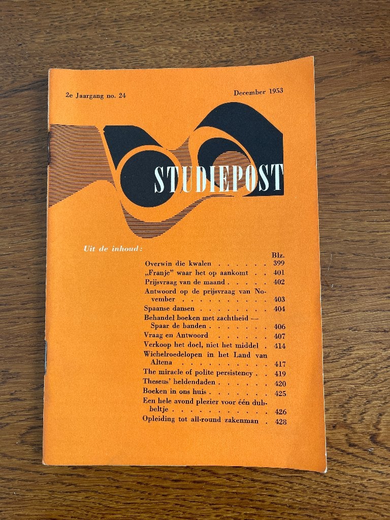 "Studiepost" December 1953, Ophalen of Verzenden, Zo goed als nieuw