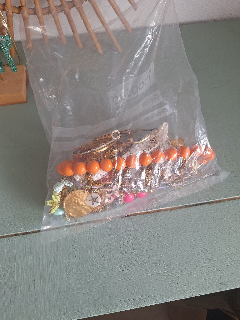 Goudkleurige en stainless steel sieradenmix, Sieraden, Tassen en Uiterlijk, Overige materialen, Ophalen of Verzenden, Zo goed als nieuw
