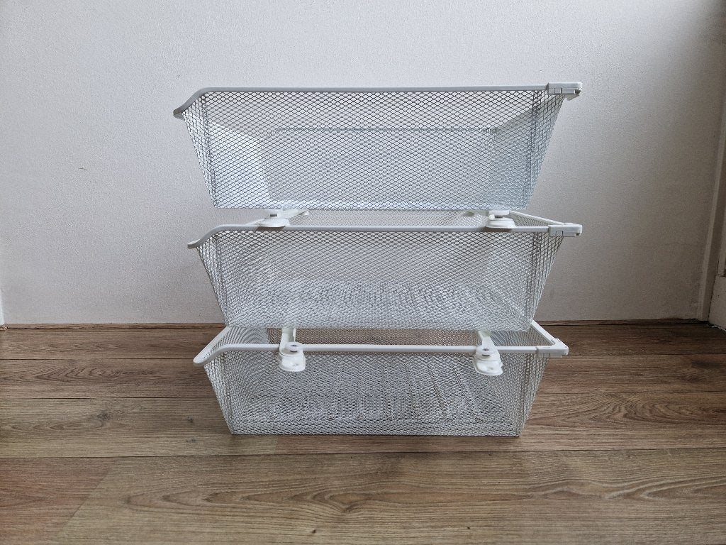 Ikea KOMPLEMENT Fijndraadmand met uittrekrail, wit, 50x58 cm, Ophalen, 50 tot 100 cm, Zo goed als nieuw, Minder dan 100 cm