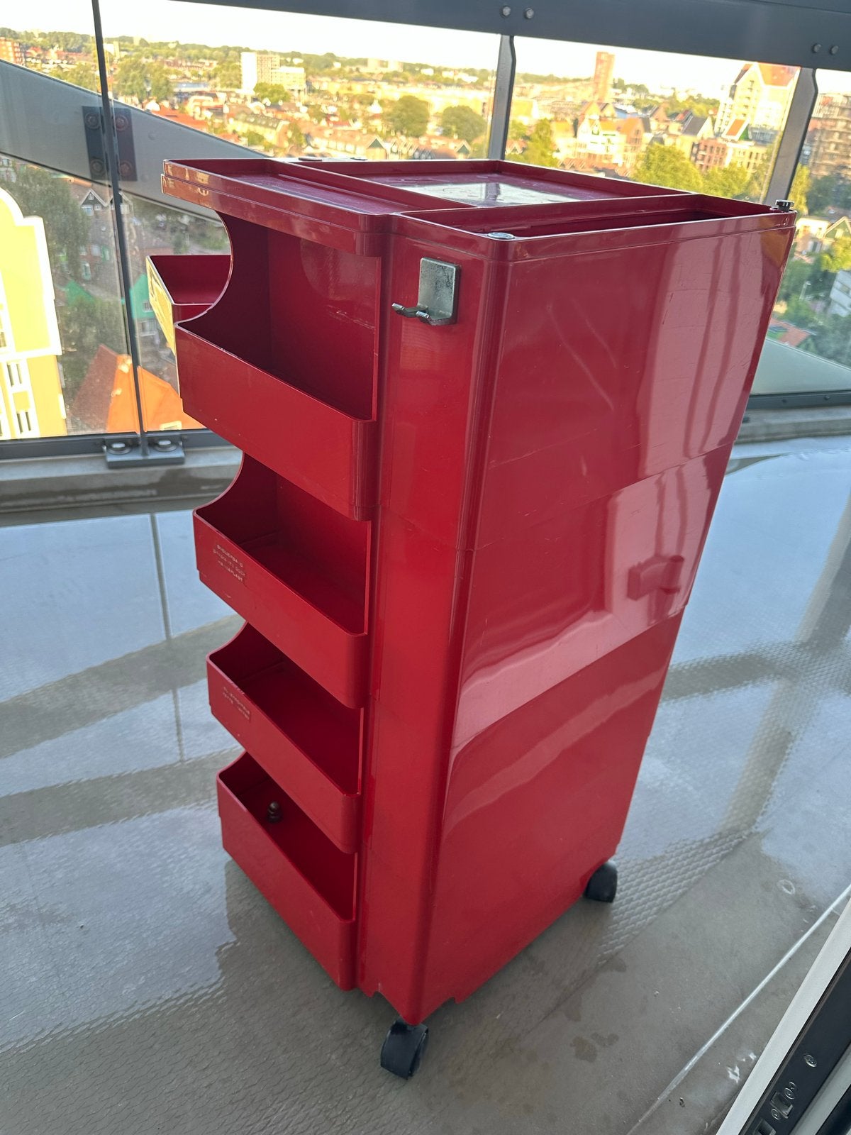 Vintage Joe Colombo Boby Trolley - Rood Design Meubel, Huis en Inrichting, Overige Huis en Inrichting, Gebruikt, Ophalen