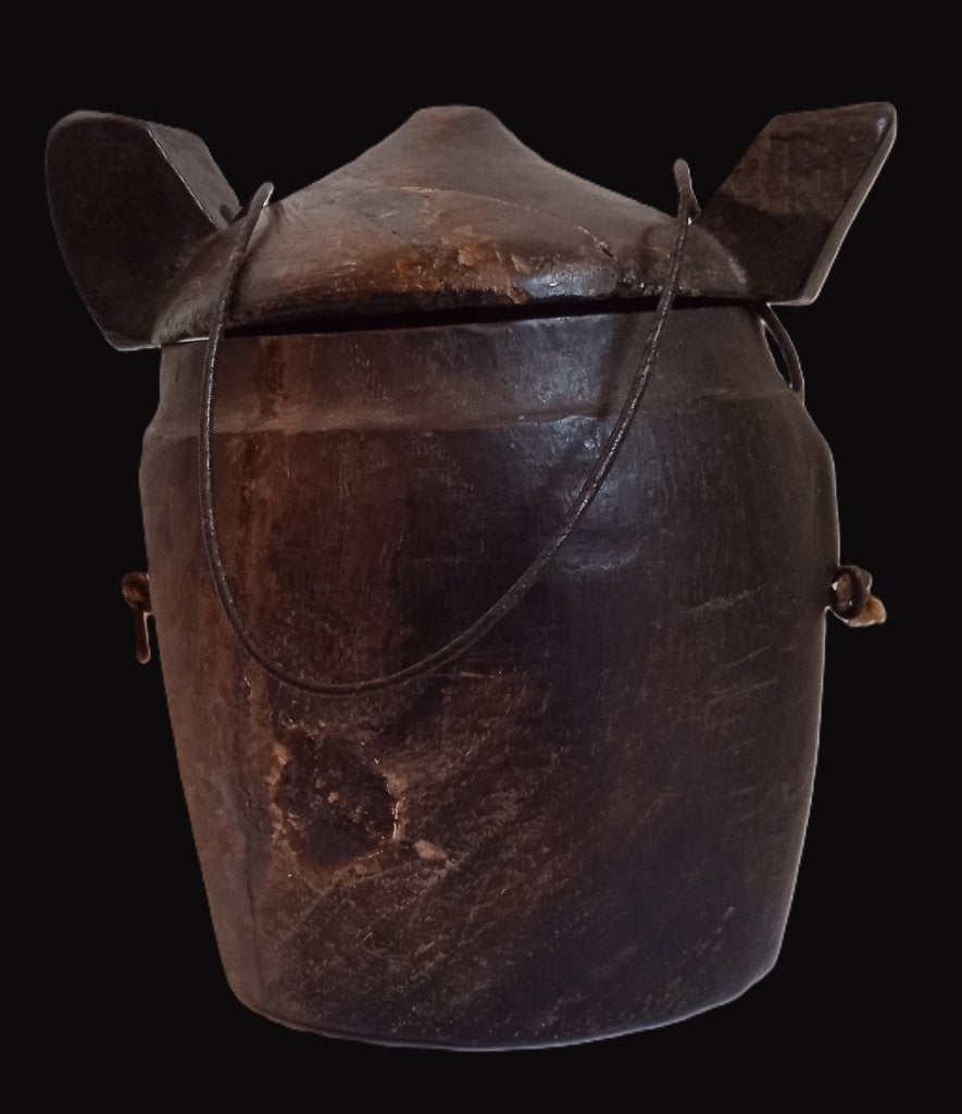 Batak rituele medicijn pot Sumatra gn dayak batak asmat kris, Bruin, 17 cm, Ophalen of Verzenden, Indonesië