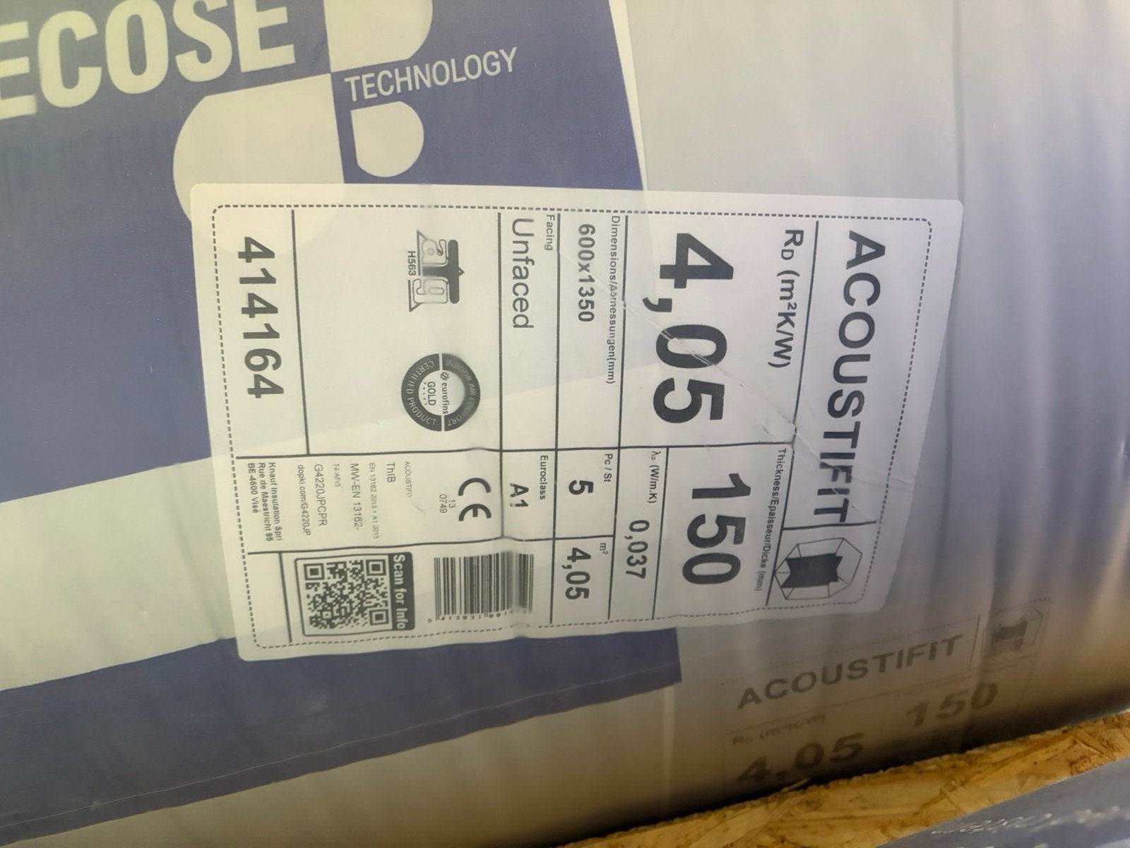 Knauf Acoustifit, Ophalen, 12 cm of meer, Nieuw, 15 m² of meer