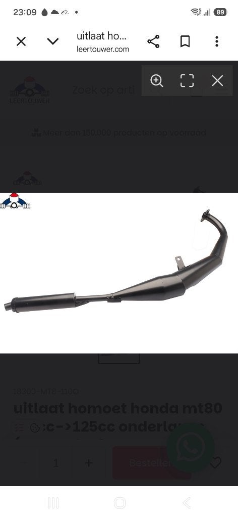 Homoet uitlaat 110 cc honda mt8, Motoren, Ophalen of Verzenden, Gebruikt