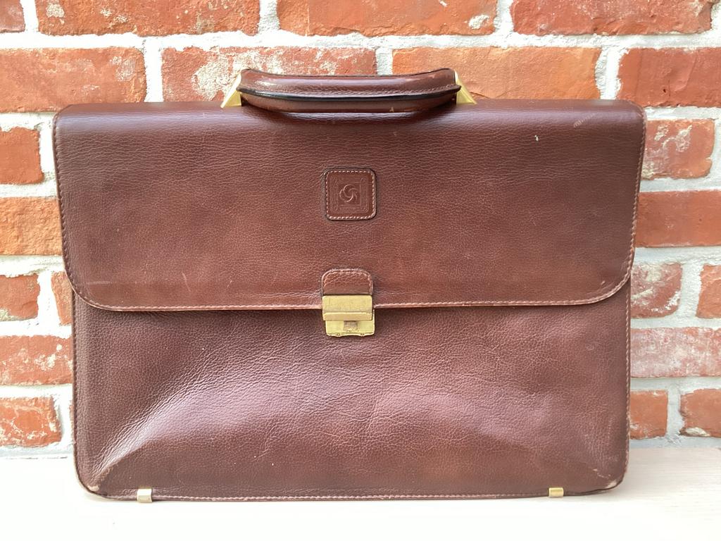 SAMSONITE 1970-1980' ROBUUSTE AKTETAS - DOORLEEFDE PATINA, Overige merken, Gebruikt, Bruin, Ophalen of Verzenden