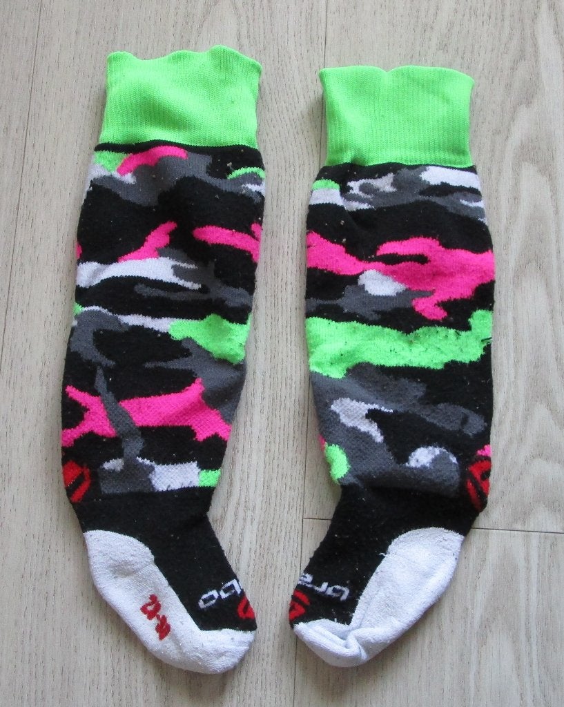 Ateja Kinder Skisokken – Neon Camouflage – Maat 28–30, Ophalen of Verzenden, Zo goed als nieuw, Sokken, Jongen of Meisje