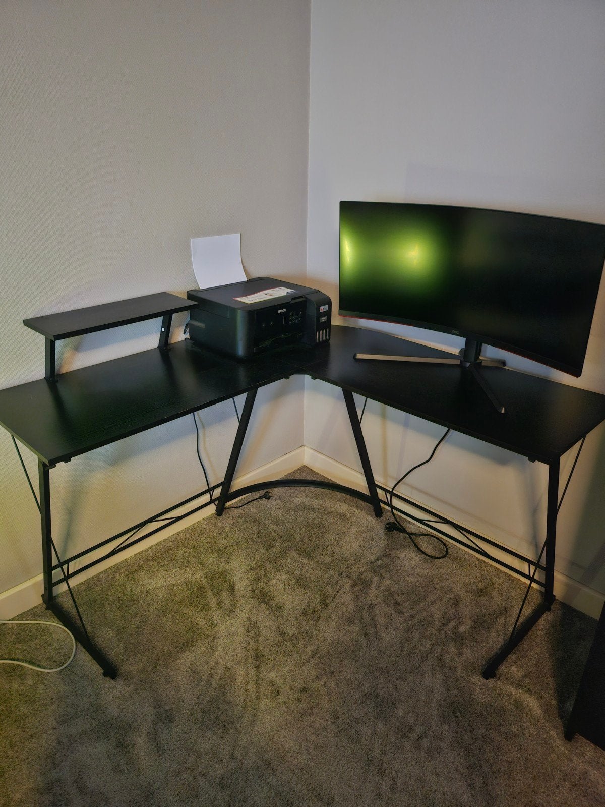 Bureau met bureaustoel, Ophalen, Gebruikt, Zwart, Bureaustoel